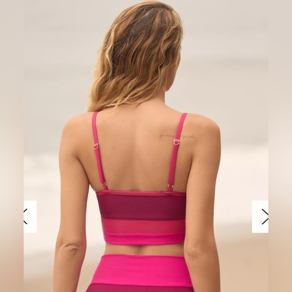 Beach Riot Eva Bikini Top Raspberry Colorblock - Picture 3 of 8
